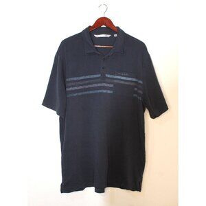 Travis Mathew Polo Golf Shirt Men's XXL Gray Navy Eagle Mountain Sporty Classic